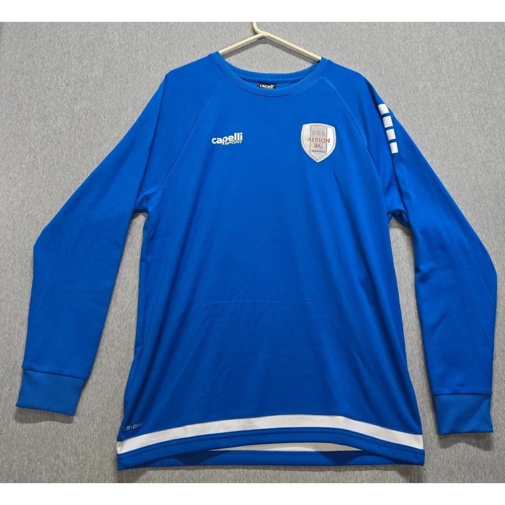 Capelli Sport Shirt Mens XL Blue Albion SC Nashville Soccer CS Dry Raglan Sleeve
